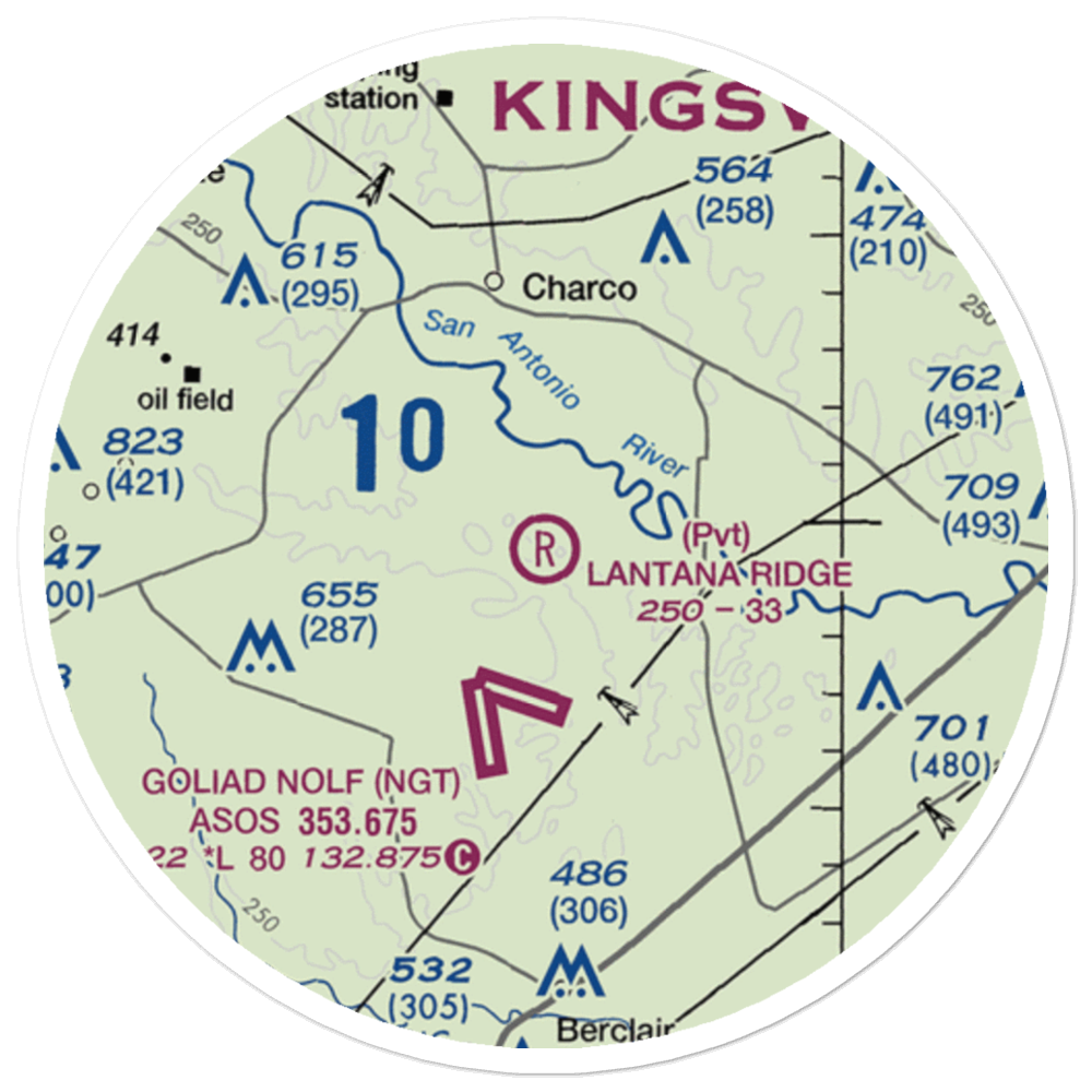 Lantana Ridge Airport (18XA) VFR Sectional Sticker (20 mile) 