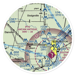 Ancam Antique Airfield (19IA) VFR Sectional Sticker (20 mile)