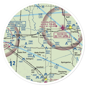 Skillet Fork Farm Airport (19IS) VFR Sectional Sticker (30 mile)