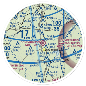 Conrads Airport (19KY) VFR Sectional Sticker (20 mile)