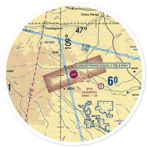 N Bar Ranch Airport (19MT) VFR Sectional Sticker (30 mile)