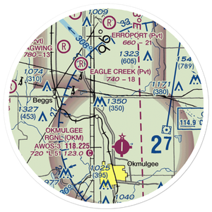 Gerhart Airport (19OK) VFR Sectional Sticker (20 mile)