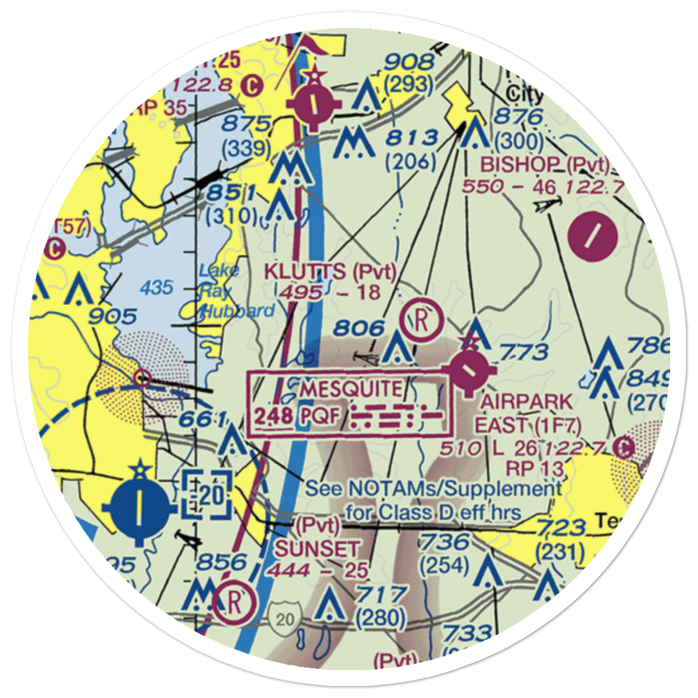 Lagrone Ranch Airport (19TA) VFR Sectional Sticker (20 mile) 