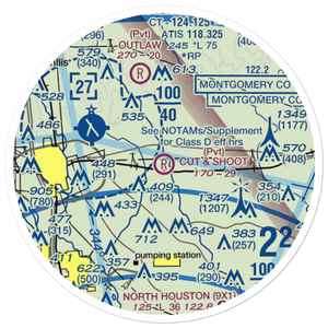 Cut and Shoot Airport (19TE) VFR Sectional Sticker (20 mile)
