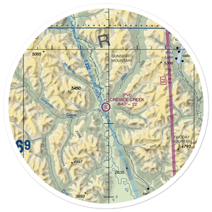 Crevice Creek Airport (1AK1) VFR Sectional Sticker (30 mile)