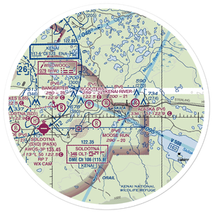 Kenai River Airpark (1AK4) VFR Sectional Sticker (30 mile)