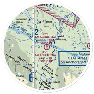 Talachulitna River Airport (1AK6) VFR Sectional Sticker (20 mile)