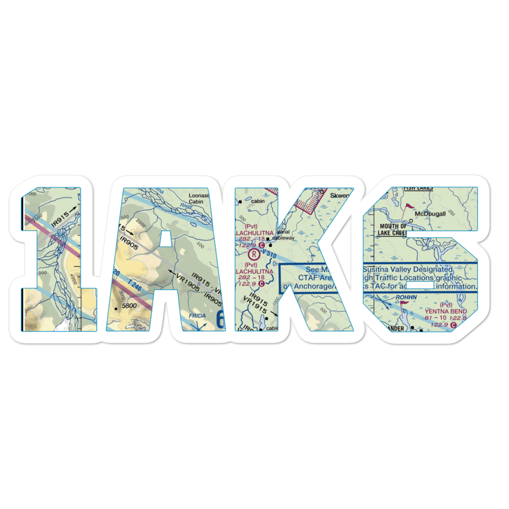 Talachulitna River Airport (1AK6) VFR Sectional Sticker 