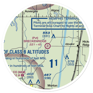 Breckenridge Airport (1AR0) VFR Sectional Sticker (20 mile)
