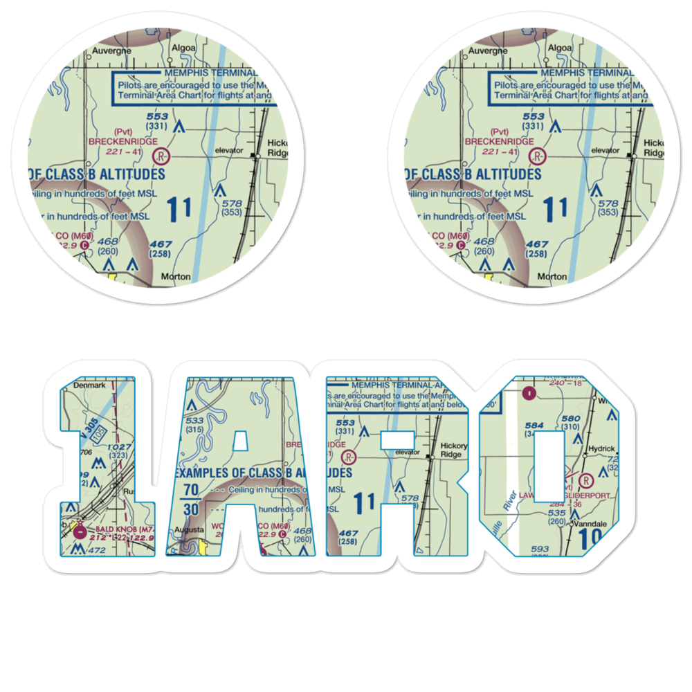 Breckenridge Airport (1AR0) VFR Sectional Sticker Pack 