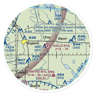 Walls Airport (1AR1) VFR Sectional Sticker (20 mile)