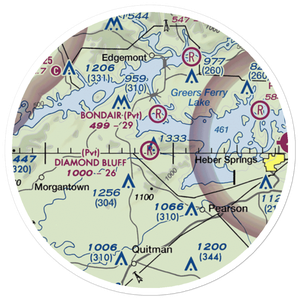 Diamond Bluff Airport (1AR6) VFR Sectional Sticker (20 mile)