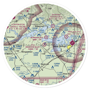 Diamond Bluff Airport (1AR6) VFR Sectional Sticker (30 mile)