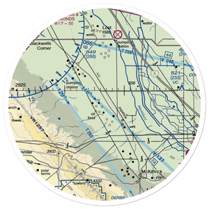 Belridge Strip (1CA1) VFR Sectional Sticker (30 mile)