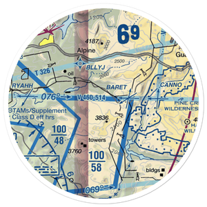 On the Rocks Airport (1CA6) VFR Sectional Sticker (20 mile)