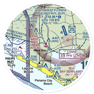 West Bay Creek Seaplane Base (1FL5) VFR Sectional Sticker (20 mile)