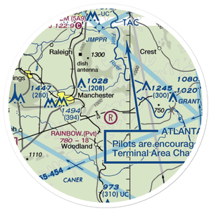 C & W Air Park (1GE2) VFR Sectional Sticker (20 mile)