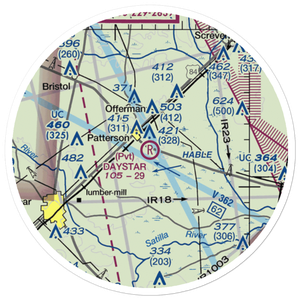 Forestry-Strip Airport (1GE6) VFR Sectional Sticker (20 mile)