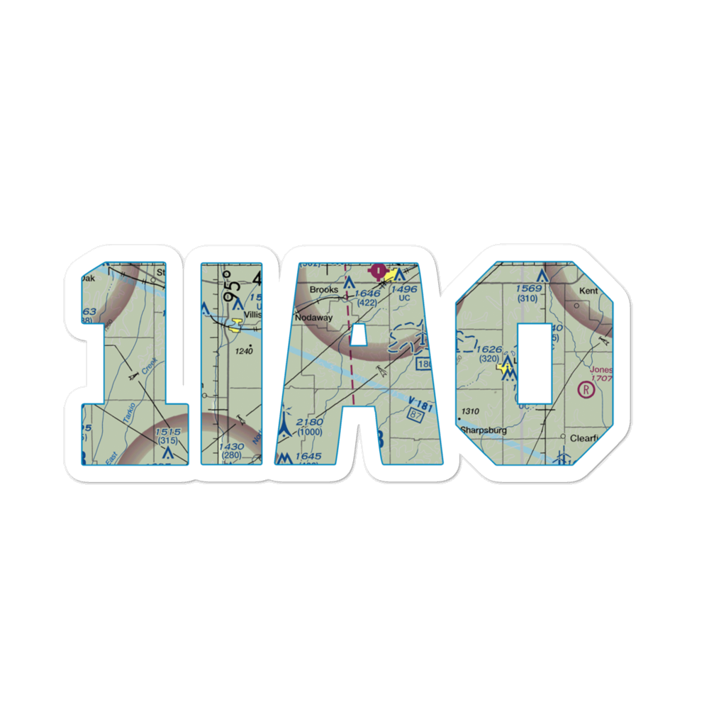 Brown Truck Sales Airport (1IA0) VFR Sectional Sticker 