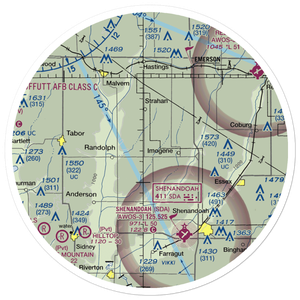 Aero-Lane Airport (1IA6) VFR Sectional Sticker (30 mile)