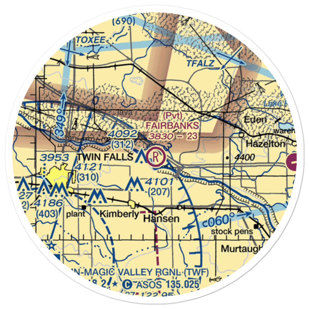 Fairbanks Airfield (1ID7) VFR Sectional Sticker (20 mile) 