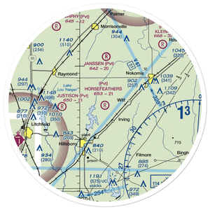 Horsefeathers Ranch Airport (1IL1) VFR Sectional Sticker (30 mile)