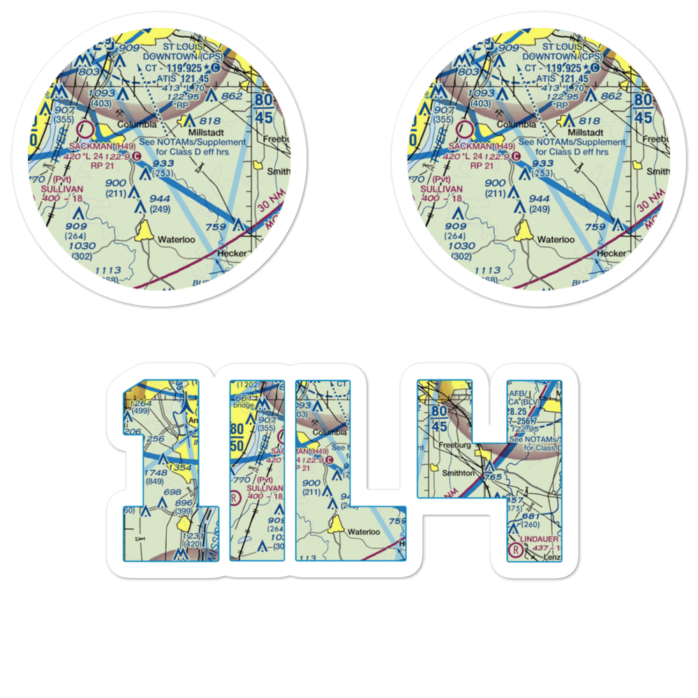 Flight Park Inc Airport (1IL4) VFR Sectional Sticker Pack 
