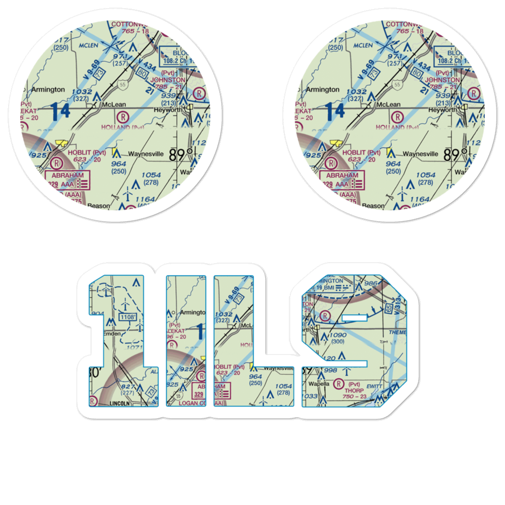 Holland Field (1IL9) VFR Sectional Sticker Pack 