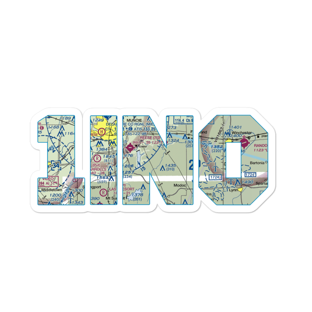 Belknap-Icarus Acres Airport (1IN0) VFR Sectional Sticker 