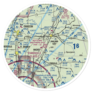 Bottoms Brothers Airport (1IN5) VFR Sectional Sticker (30 mile)