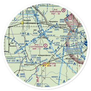 Cottingham Airport (1IN6) VFR Sectional Sticker (30 mile)