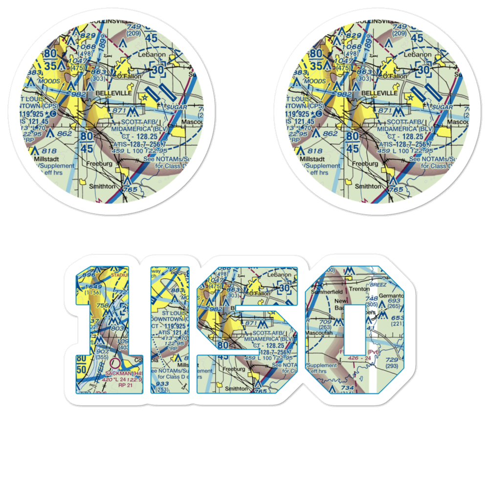 Harold Emmerich Airport (1IS0) VFR Sectional Sticker Pack 