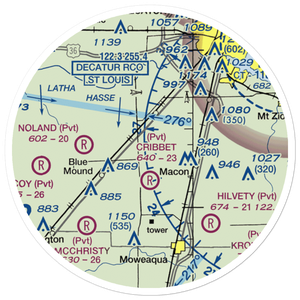 Cribbet Airport (1IS3) VFR Sectional Sticker (20 mile)