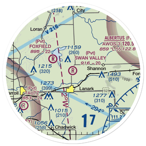 Swan Valley Farm Airport (1IS4) VFR Sectional Sticker (20 mile)