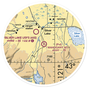 Mahogany Mtn. Airport (1JY2) VFR Sectional Sticker (20 mile)