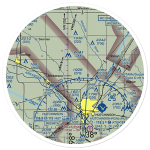 Huey Airport (1KS0) VFR Sectional Sticker (30 mile)