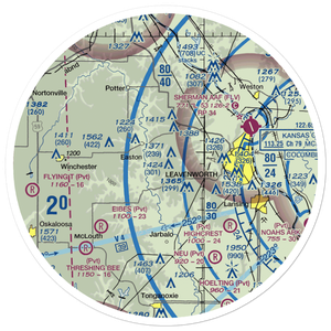Risky Airport (1KS2) VFR Sectional Sticker (30 mile)