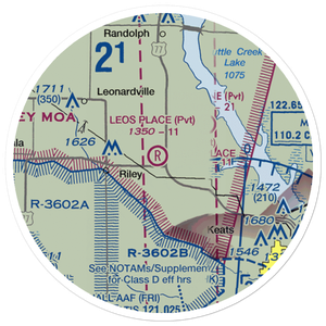 Leo's Place STOLport (1KS3) VFR Sectional Sticker (20 mile)