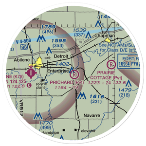 Prichard Airstrip (1KS4) VFR Sectional Sticker (20 mile)
