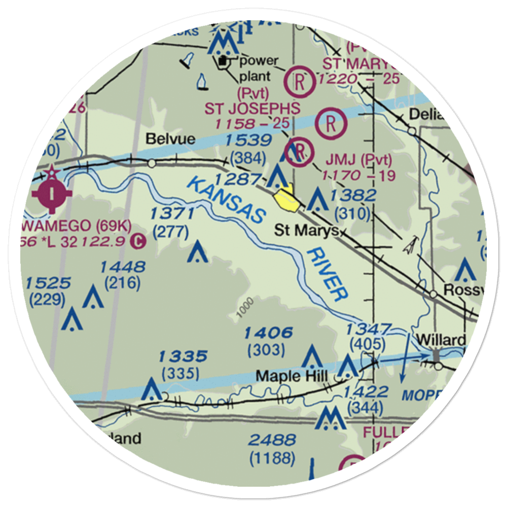 Keyser Airport (1KS5) VFR Sectional Sticker (20 mile) 