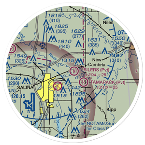 Silers Plane Valley Airport (1KS6) VFR Sectional Sticker (20 mile)