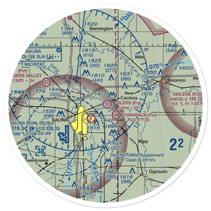 Silers Plane Valley Airport (1KS6) VFR Sectional Sticker (30 mile)