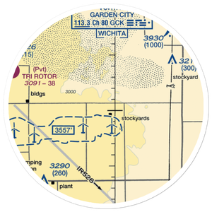 Hitch Feeders Ii Inc. Airport (1KS7) VFR Sectional Sticker (20 mile)