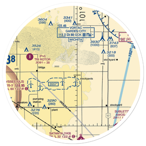 Hitch Feeders Ii Inc. Airport (1KS7) VFR Sectional Sticker (30 mile)