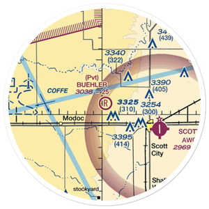 Buehler Airport (1KS8) VFR Sectional Sticker (20 mile)