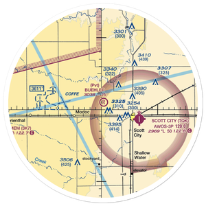 Buehler Airport (1KS8) VFR Sectional Sticker (30 mile)
