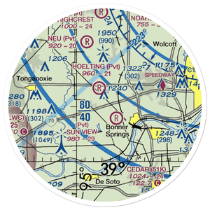 Belleair Airport (1KS9) VFR Sectional Sticker (20 mile)