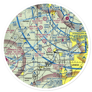 Belleair Airport (1KS9) VFR Sectional Sticker (30 mile)