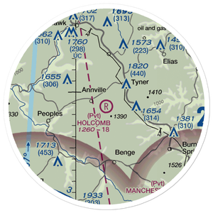 Holcomb Field (1KT9) VFR Sectional Sticker (20 mile)