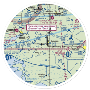 Ken Guidry Nr 2 Airport (1LA0) VFR Sectional Sticker (30 mile)